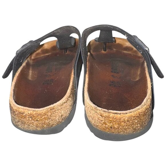 Birkenstock Gizeh Birko-Flor Thong Sandals 36 5 Ice Pearl Onyx Gray Shimmer - Picture 5 of 8